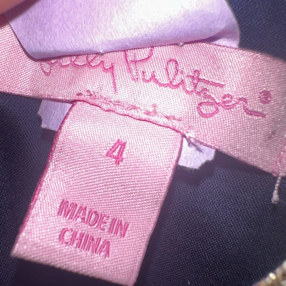 Lilly Pulitzer Junie Shift Dress - Navy Blue & Gold - Picture 7 of 7